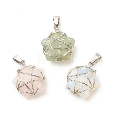 Natural & Synthetic Mixed Stone Pendants PALLOY-JF01596-1