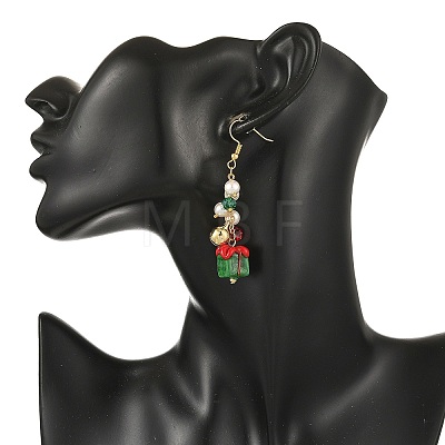Christmas Handmade Lampwork Dangle Earrings EJEW-TA00829-1