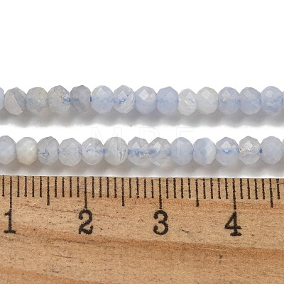 Faceted Rondelle Natural Blue Lace Agate Beads Strands G-F289-04A-1
