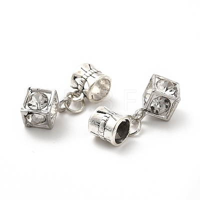 Rack Plating Alloy Crystal Rhinestone European Dangle Charms PALLOY-P289-02P-1