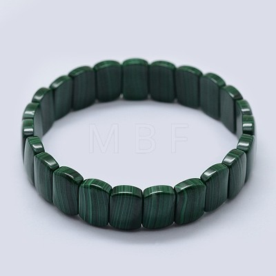 Natural Malachite Stretch Bracelets BJEW-F327-04-1