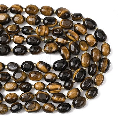 Natural Tiger Eye Beads Strands G-G453-D05-01-1