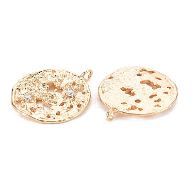 Brass Micro Pave Clear Cubic Zirconia Pendants KK-S356-542-NF-1
