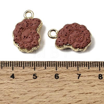 Dyed Synthetic Lava Rock Pendants G-P614-05G-01-1