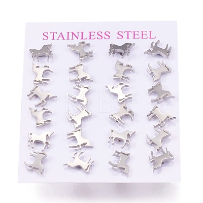 304 Stainless Steel Stud Earrings EJEW-N045-06P-1