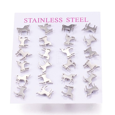 Tarnish Resistant 304 Stainless Steel Stud Earrings EJEW-N045-06P-1