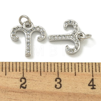 Rack Plating Brass Micro Pave Cubic Zirconia Pendants KK-K386-02G-P-1