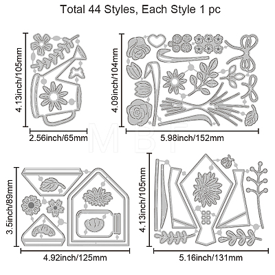 Carbon Steel Cutting Dies Stencils DIY-WH0309-1940-1