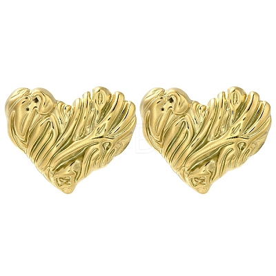 Ion Plating(IP) 304 Stainless Steel Heart Stud Earrings EJEW-I312-06G-1