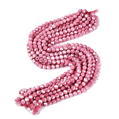 Anti-Tarnish Electroplate Glass Beads Strands EGLA-ZX010-8mm-03-1