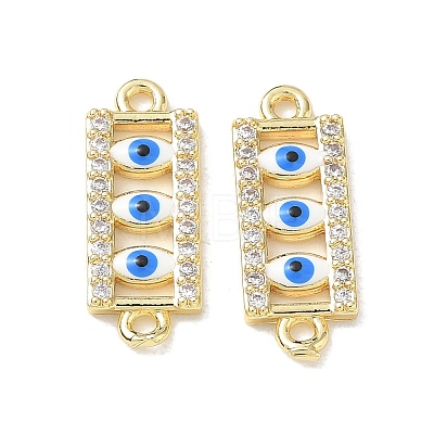 Brass Micro Pave Clear Cubic Zirconia Connector Charms CU-CBA6305-11G-1