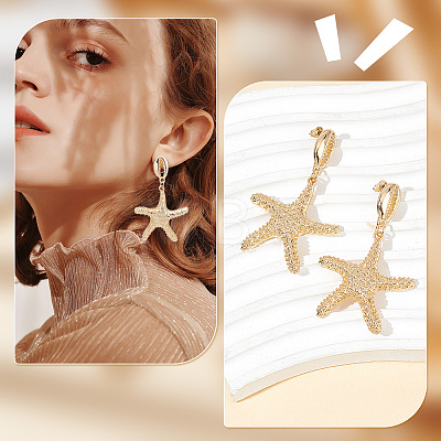   6 Pairs 3 Style Shell & Starfish Steel Asymmetrical Earrings with ABS Imitation Pearl Beaded EJEW-PH0001-15-1