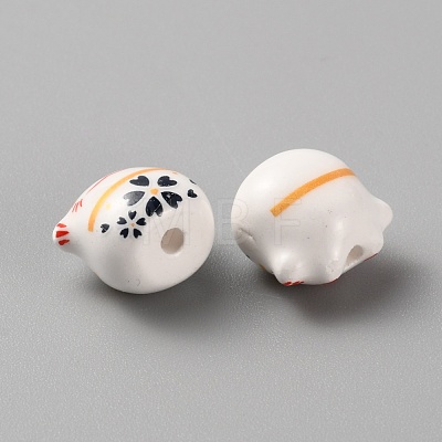 Handmade Porcelain Beads PORC-WH0006-02H-1