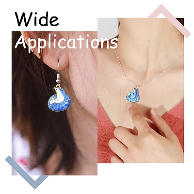 24Pcs 12 Styles Printed Alloy Pendants ENAM-CJ0006-80-1