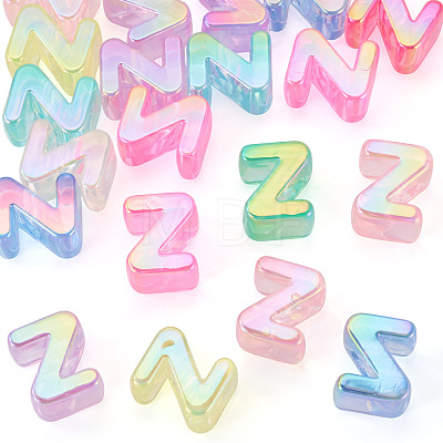 20Pcs UV Plating Transparent Acrylic European Beads OACR-TADJ0001-19Z-1