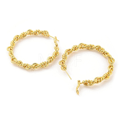 Rack Plating Brass Hoop Earrings EJEW-K263-15G-1