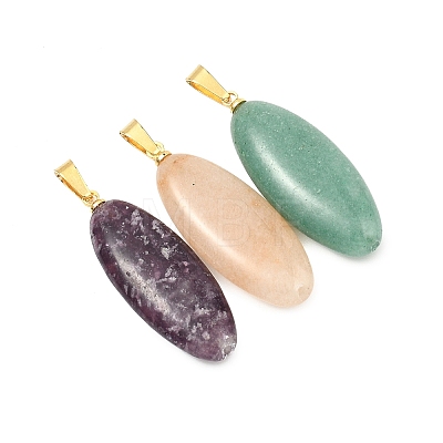 Natural Mixed Gemstone Pendants PALLOY-JF05333-1