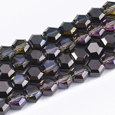 Electroplate Glass Beads Strands EGLA-T018-03-A01-1
