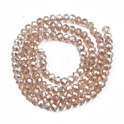 Electroplate Glass Beads Strands EGLA-A034-T4mm-B24-1