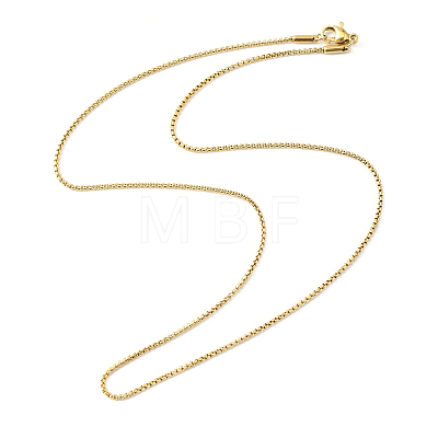 304 Stainless Steel Box Chain Necklace for Men Women NJEW-F308-01-1