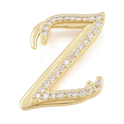 Brass Micro Pave Clear Cubic Zirconia Pendants CU-CBA8481-01G-Z-1