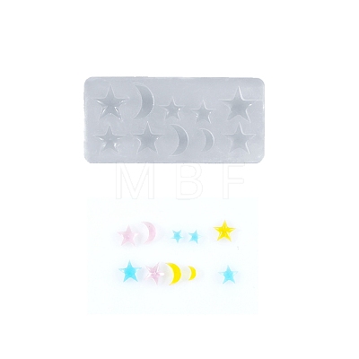 Proud Diy Crystal Drop Glue Mold Mini Moon & Star Patch Silicone Mold Pendant Earrings Jewelry PW-WG47578-01-1