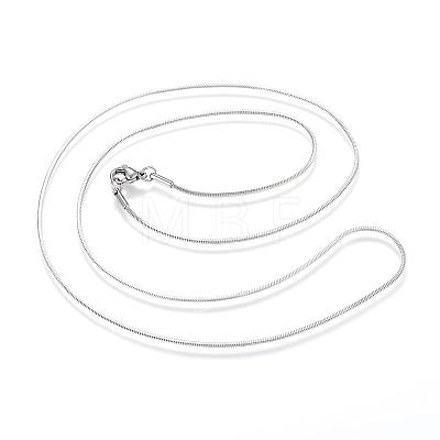 Classic Plain 304 Stainless Steel Mens Womens Snake Chain Necklaces NJEW-A288D-1.2B-P-1