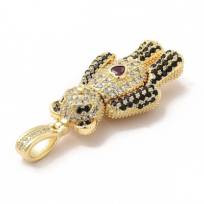 Rack Plating Brass Micro Pave Cubic Zirconia Pendants KK-G456-14G-1