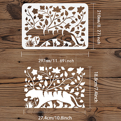 Plastic Drawing Painting Stencils Templates DIY-WH0396-364-1