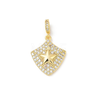 Brass Micro Pave Clear Cubic Zirconia Pendants KK-R213-16G-01-1