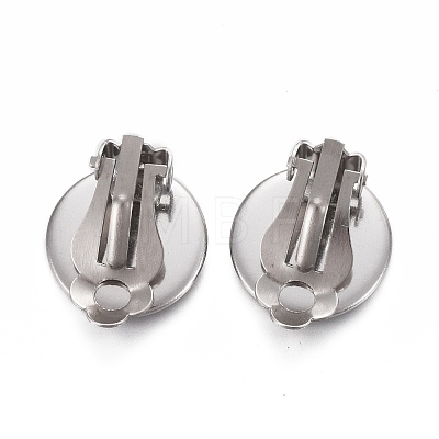 304 Stainless Steel Clip-on Earring Setting STAS-P249-23B-P-1