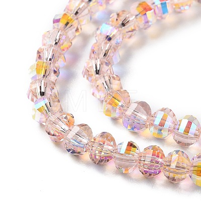 Transparent Electroplate Glass Beads Strands GLAA-Q099-H01-13-1