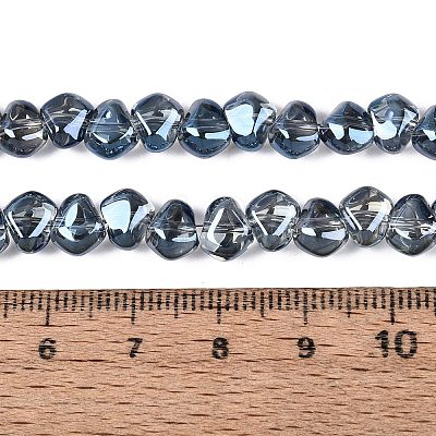 Electroplate Transparent Glass Beads Strands EGLA-Q133-01A-02-1