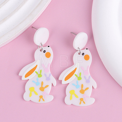 Easter Acrylic Glitter Powder Dangle Stud Earrings FS-WG58748-05-1