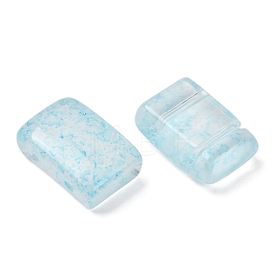2-Hole Baking Paint Transparent Glass Beads GL-CBA5BF9-01A-1