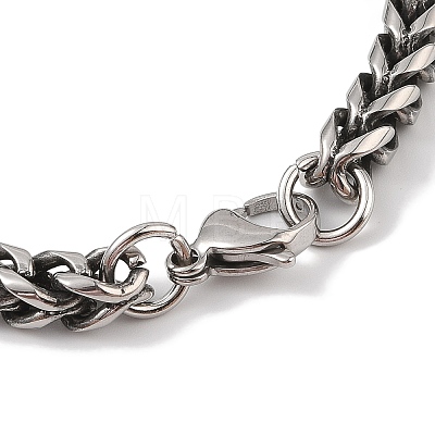 304 Stainless Steel Wheat Chain Bracelets for Men BJEW-B096-36B-AS-1