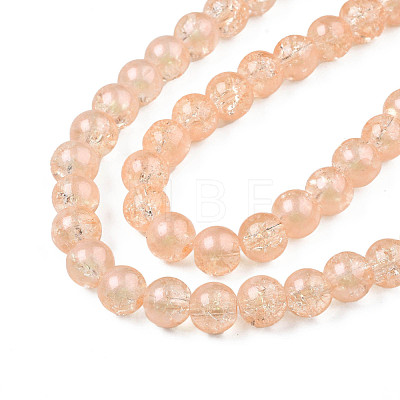 Translucent Crackle Glass Beads Strands CCG-T003-01K-1