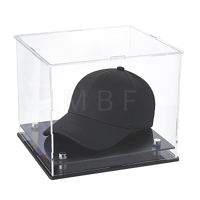 Transparent Acrylic Minifigure Display Cases with Black Base ODIS-WH0108-107-1