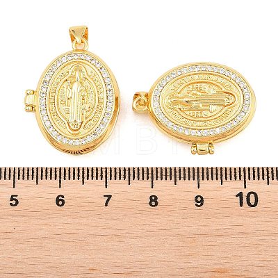 Religion Brass Locket Pendants KK-D232-19G-01-1