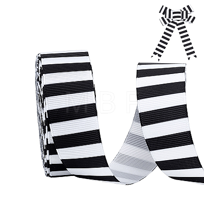 Polyester Stripe Pattern Ribbon OCOR-WH0078-526A-02-1