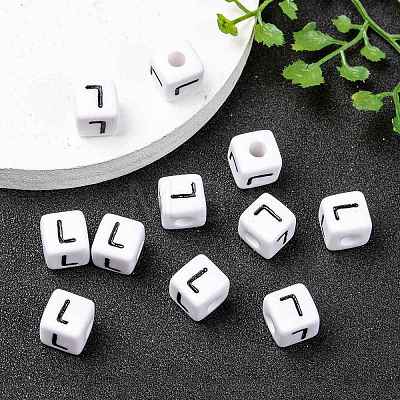 Letter Acrylic European Beads X-OPDL-R050-10mm-L-1
