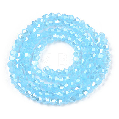 Imitation Jade Electroplate Glass Beads Strands EGLA-A039-J2mm-A03-1