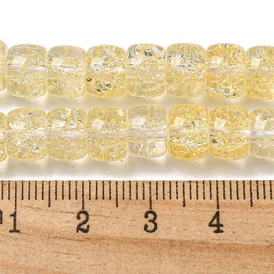 Transparent Spray Painting Crackle Glass Beads Strands GLAA-NH0001-05C-1