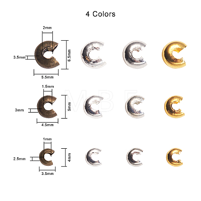 Brass Crimp Beads Covers KK-CJ0001-13-1