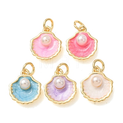 Brass Enamel Pendants KK-CBA0009-17G-1