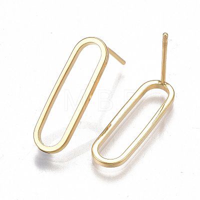 Brass Stud Earrings X-KK-T038-484B-1