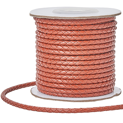 1 Roll 10M Round Braided Cowhide Cords WL-SC0001-03B-1
