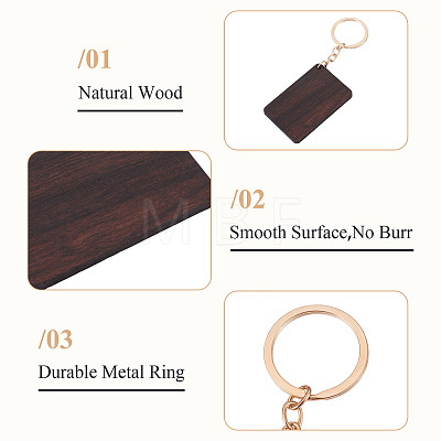 Walnut Wood Pendant Keychains KEYC-TAC0034-06A-1