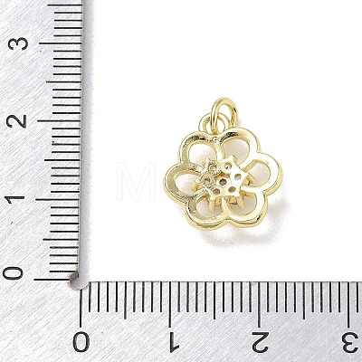 Brass with Rhinestone Charms KK-CBAD872-01G-03-1