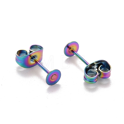 Ion Plating(IP) Rainbow Color 304 Stainless Steel Stud Earring Findings STAS-K238-02B-1